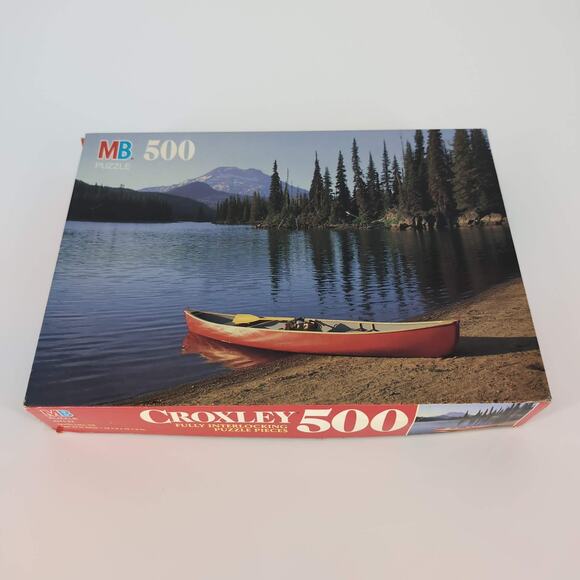 MB Milton Bradley 500 Fully Interlocking Piece Sparks Lake, OR Jigsaw Puzzle GUC - Picture 3 of 10